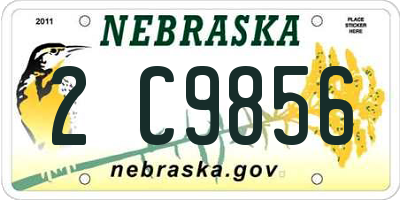 NE license plate 2C9856