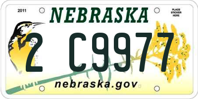NE license plate 2C9977