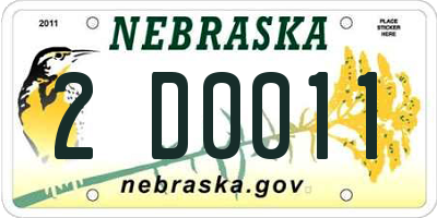 NE license plate 2D0011