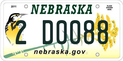 NE license plate 2D0088