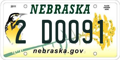 NE license plate 2D0091