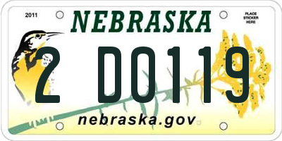 NE license plate 2D0119
