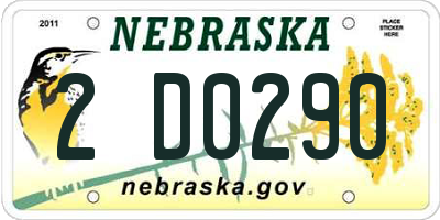 NE license plate 2D0290