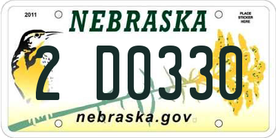 NE license plate 2D0330