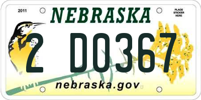 NE license plate 2D0367