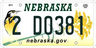 NE license plate 2D0381