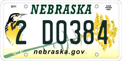 NE license plate 2D0384