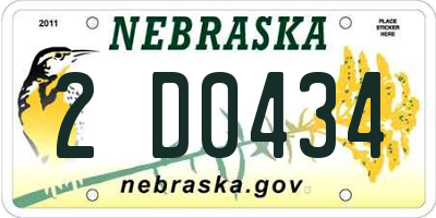 NE license plate 2D0434