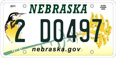 NE license plate 2D0497