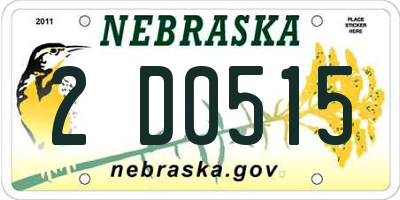 NE license plate 2D0515