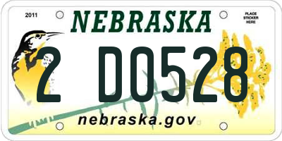 NE license plate 2D0528