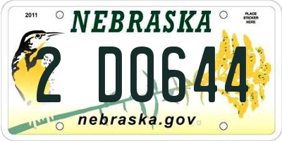 NE license plate 2D0644