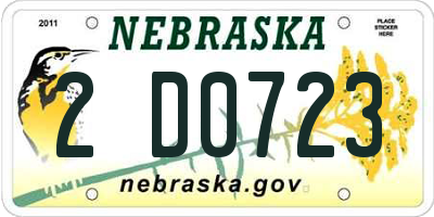 NE license plate 2D0723