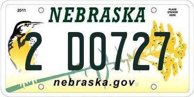 NE license plate 2D0727