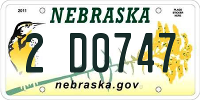 NE license plate 2D0747