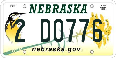 NE license plate 2D0776
