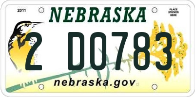 NE license plate 2D0783