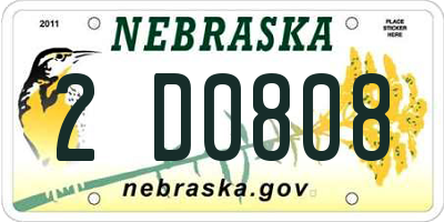 NE license plate 2D0808