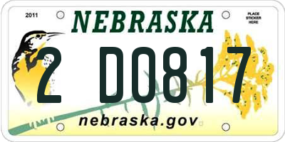 NE license plate 2D0817