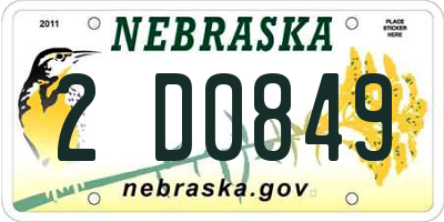 NE license plate 2D0849