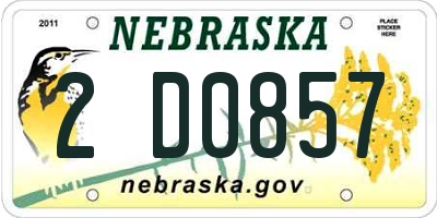 NE license plate 2D0857