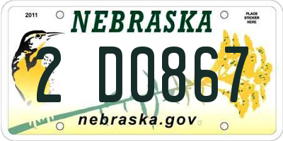 NE license plate 2D0867