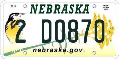 NE license plate 2D0870