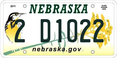 NE license plate 2D1022