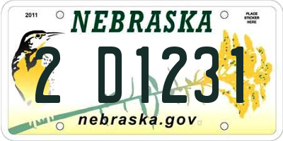 NE license plate 2D1231