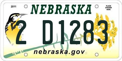 NE license plate 2D1283