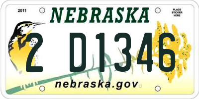 NE license plate 2D1346