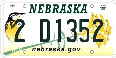 NE license plate 2D1352