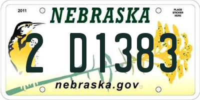 NE license plate 2D1383