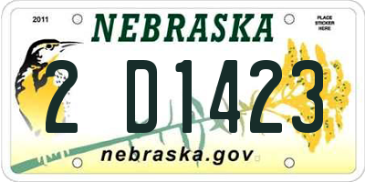 NE license plate 2D1423