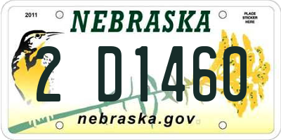 NE license plate 2D1460