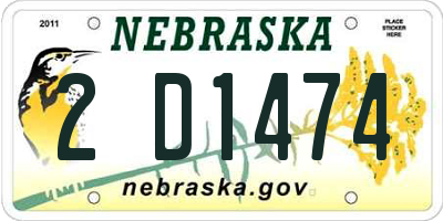 NE license plate 2D1474