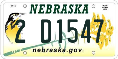 NE license plate 2D1547
