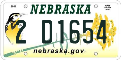 NE license plate 2D1654