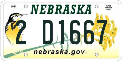 NE license plate 2D1667