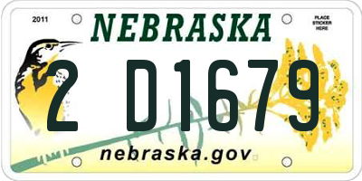 NE license plate 2D1679