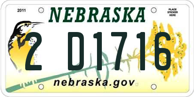 NE license plate 2D1716