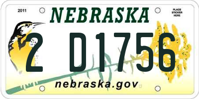 NE license plate 2D1756