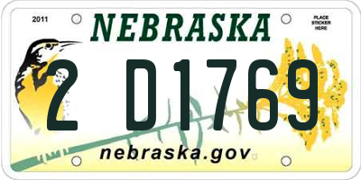 NE license plate 2D1769