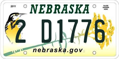 NE license plate 2D1776