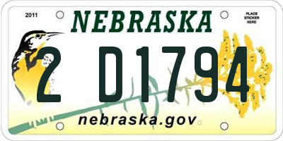 NE license plate 2D1794