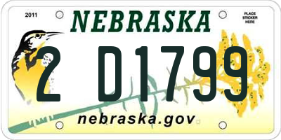 NE license plate 2D1799