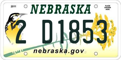 NE license plate 2D1853
