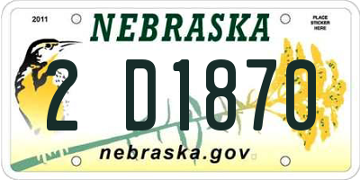 NE license plate 2D1870
