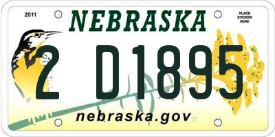 NE license plate 2D1895