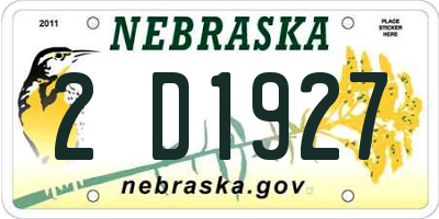 NE license plate 2D1927